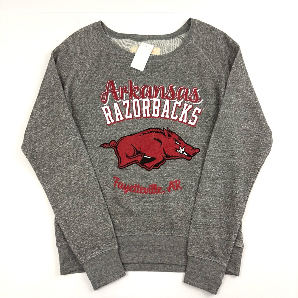 Arkansas Razorbacks Three Square Gray Sweatshirt Graphic Logo